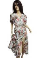 WŁOSKA romantyczna SUKIENKA falbana KWIATY 36/38