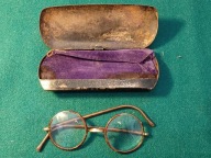Zołnierskie okulary / binokle w etui metalowym WW I