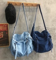 TOREBKA JEANSOWA JEANS DENIM WOREK NIEBIESKA DUŻA