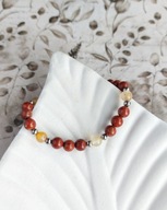 Regulowana bransoletka z jaspisem, biżuteria dla Skorpiona, z zapięciem