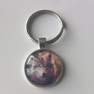 Brelok do kluczy, szkło, wilk