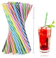 Słomki plastikowe 60 szt. Wielokrotny użytek do koktajli soków + szczotka