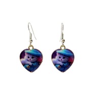 Kolczyki z kotem w serduszku 3