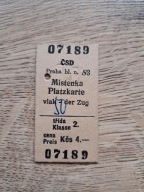 Bilet kolejowy kartonik nr 2