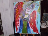 obraz abstrakcja- Anioły dzieciństwa-Balbina Wrońska