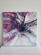 Taniec świateł, abstrakcja, farby akrylowe, aukcja charytatywna