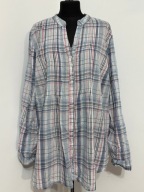 246 Nowa stylowa koszula krata srebrna nić klasyczna luźna Lindex 6XL