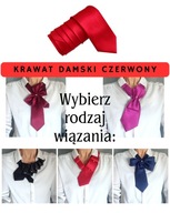 Twój krawat damski w kolorze czerwonym - do wyboru 5 rodzajów wiązania