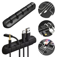 SAMOPRZYLEPNY ORGANIZER NA KABLE PRZEWODY DO BIURKA 5 KABLI BIAŁY