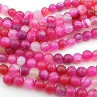 H2- AGAT RÓŻOWY - KORONKOWY - kula - 12mm - sznur - 10sztuk