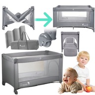 ŁÓŻECZKO DZIECIĘCE TURYSTYCZNE NA KÓŁKACH KOJEC DLA DZIECKA Z MATERACEM