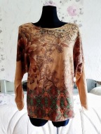 BLUZKA BOHO ALA NIETOPERZ PRZEDŁUŻANA ORNAMENT kwiatowa wzory kwiatowe