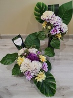 WIĄZANKA STROIK KOMPOZYCJA NA CMENTARZ SZTUCZNE KWIATY komplet! TANIO!!