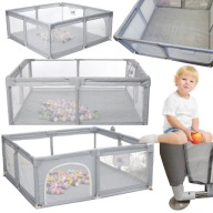 KOJEC DLA DZIECKA DZIECI 150x150 BARIERKA ODPINANA SIATKA SUCHY BASEN SZARY