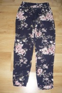 Spodnie New Look, r. 36, nowe, przewiewne, granatowe, kwiaty, tanio!