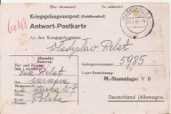STALAG V B -VILLINGEN -WARSZAWA -list jeniecki -obieg 1943 rok