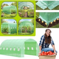 DUŻY TUNEL FOLIOWY OGRODOWY SZKLARNIA 3X6X2M RZEP Z OKNAMI MOSKITIERA MOCNY