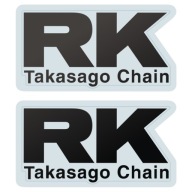 2x Naklejka z Logo RK TAKASAGO CHAIN Czarna, 3 Rozmiary Motocyklowa Nalepka