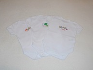 * DUNNES * 3 szt BODY KRÓTKI RĘKAWEK 0-3 m-ce