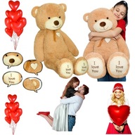 DUŻY MIŚ MISIEK PLUSZOWY PREZENT NA WALENTYNKI TEDBI B01BEŻOWY 140 cm