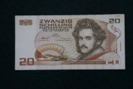 Banknot Austria 20 schilling 1986 rok !!!