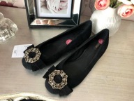 Eleganckie baleriny damskie Geox 36 zamsz cyrkonie