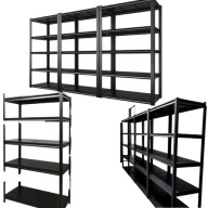 REGAŁ METALOWY MAGAZYNOWY GARAOWY DO PIWNICY CZARNY 5 PÓŁEK 200X300X40