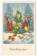 BOŻE NARODZENIE - CHOINKA I LEŚNE SKRZATY - c. 1955