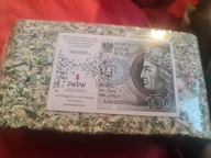Brykiet z banknotów 100 zł