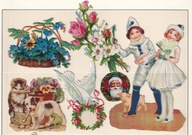 stare wyklejanki, wytłaczane, dekoracje papierowe, na pierniki? lakier SKO7