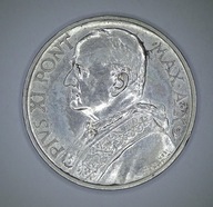 WATYKAN, PIUS XI, 5 LIRÓW 1931. Ag 16