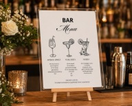 Menu barowe na wesele – elegancka dekoracja i praktyczny dodatek