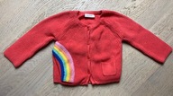 Sweterek sweter różowy tęcza next 9-12 miesięcy 80/86 cm + GRATIS