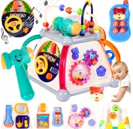 Kostka edukacyjna interaktywna sensoryczna multikostka gra dźwięki sorter