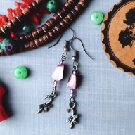 CHRISTMAS święta kolczyki laska cukierek z masa perłowa BlackberriesArts