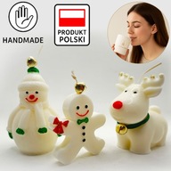 ŚWIECE SOJOWE ŚWIĄTECZNE Renifer - Bałwan - Piernik Zapachowy NA PREZENT