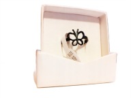 Pierścionek Czarny Motyl Motylek 17 8 Stal Chirurgiczna Nierdzewna