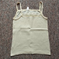 Top koszulka damska na ramiączkach jasnożółta z haftem f.C&A