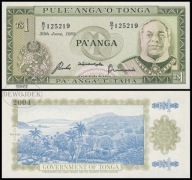 BNB - TONGA 1 Paanga 1989 B/2 125219 # P19c # UNC