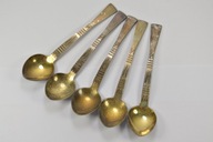 ROSJA PIĘKNE STARE SREBRZONE ŁYŻECZKI DO HERBATY 5 szt. ZOBACZ!