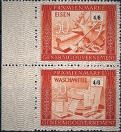 Para Znaczków Premiowych GG (50 Pkt) Żelazo i Środki Piorące 1943/44
