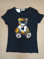 koszulka t shirty z misiem czarna S/M