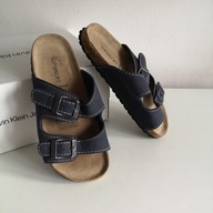 Klapki na korku ze skórą SuperSoft 31 lekkie regulowana tęgość