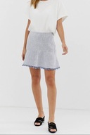 NAF NAF Mini Spódniczka Tweed z Frędzlami Rozmiar M 38