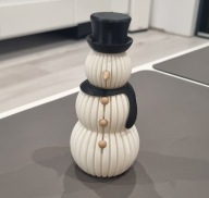 Bałwanek 3D – świąteczna dekoracja handmade – nowoczesna ozdoba zimowa 14cm