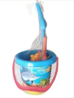 Zestaw plażowy Wędka dla dzieci wiaderko foremki kolorowy komplet do piasku