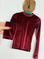 243 bluzka kolor bordo wlelur turecka półgolf elegancka Nly Trend XS