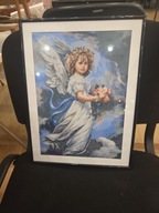Aniołek obrazek z diamentów w ramce 30x40cm