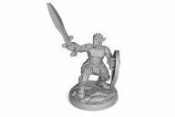 Wojownik Elf z Mieczem i Tarczą 15 cm 3D PLA srebrna figurka fantasy DESUMO