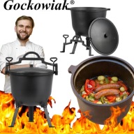 KOCIOŁEK GARNEK MYŚLIWSKI WĘGIERSKI ŻELIWNY 10L OGNISKO GRILL OGRODOWY DOM